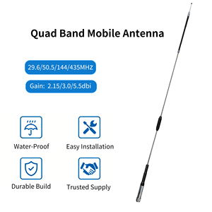 <span class=keywords><strong>Antenne</strong></span> mobile quadri-bande HH-9000 29.6/50.5/144/435MHz pour KG-UV920R TH-9800 FT-8900R autoradio, support de support à ressort Flexible - Product Image 2