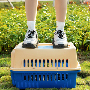 Iata quy định cứng Mặt Màu Xanh đóng mở con chó lớn du lịch Thùng vật nuôi tàu sân bay với bánh xe - Product Image 5