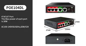 HUOYI OEM 4/6/8/16 Port POE anahtarı 48V aktif POE IEEE802.3 AF/ip kamera için yönetilmeyen poe anahtarı