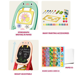 حامل فني قائم قابل للتعديل للطفل الصغير ، لوحة رسم مزدوجة للأطفال مع ملحقات كتابة للرسم قابلة للمسح - Product Image 3