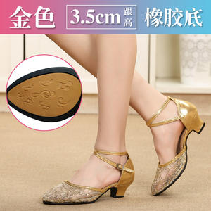 Zapatos de baile de salón con diamantes de imitación, zapatos de baile latino para mujer, salsa, <span class=keywords><strong>bachata</strong></span>, suela de gamuza - Product Image 4