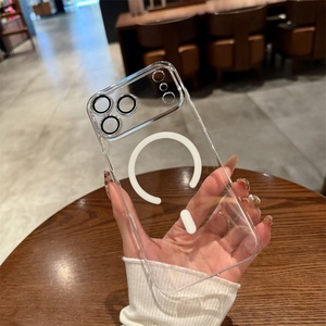 เคสโทรศัพท์ใสบางเฉียบ ไม่เหลือง สำหรับ iPhone 11 16 14 15 Plus 12 13 Pro Max  แบบแข็ง  ขอบแม่เหล็ก  บาง  แข็งแรง - Product Image 4