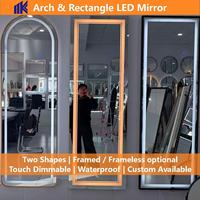 Espejo de Pared de Cuerpo Entero Personalizable, Ultraclaro, Antivaho, con Marco de Aleación de Aluminio, Diseño Moderno, para Salón o Baño