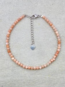 Peach Moonstone Bracelet Dainty Gemstone Jewelry Micro Faceted <b>Beads</b> <b>Crystal</b> Bracelet Minimalist Jewelry Tiny Gemstone Bracelet - Product Image 6