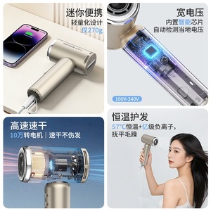 Mini Hair Dryer 100-240V Negative Ion Constant Temperature High Speed Portable Travel Hair Dryer - Product Image 1