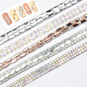 Ruban de perles strass en cristal brillant, belle garniture, 1 pièce, pour décoration Nail Art, vêtements embellissement, Diy robe de mariage - Product Image 1