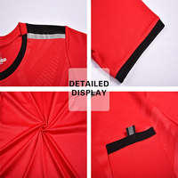 Set kaus seragam wasit sepak bola pria, Set Jersey wasit sepak bola kustom Logo kustom