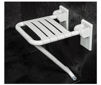 Chaise de douche murale pliable en acier inoxydable 304 avec base, siège de bain relevable en ABS durable pour la sécurité des personnes âgées dans la salle de bain