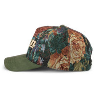 Nouvelle Casquette de Baseball Unisexe 2026 Style Personnalisé Tapisserie Florale Broderie 5 Panneaux Logo 3D Réglable Casquette Jacquard