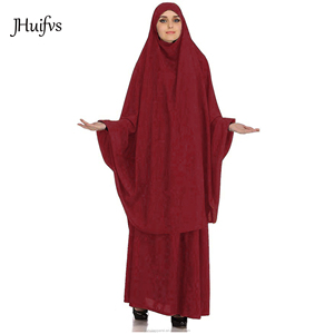 2020 Latest Design Solid Color Stretchy Two Piece Muslim <strong>Prayer</strong> Abaya Dress Long Hijab Islamic <strong>Clothes</strong> - Product Image 1