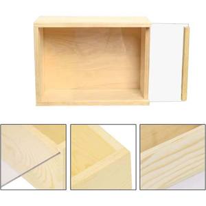 קופסת עץ במבוק קופסאות עץ לא גמורות גדולות עם מכסה שקיפות מכסה הזזה מתנה למסיבת יום הולדת - Product Image 3