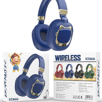 Casque de jeu pliable sans fil Bluetooth avec basses profondes, fente pour carte TF, écouteurs supra-auriculaires avec micro