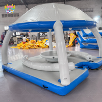 Île flottante commerciale en PVC antidérapante pour 6 personnes, parc aquatique gonflable pour jet-ski