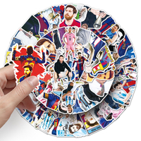 101 buah kualitas tinggi kartun sepak bola bintang stiker Die Cut PVC cetakan kartun Messi stiker