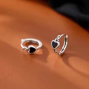 Fashion Jewelry For Women Fine Jewelry Earing Fashion Jewelry Set Silver 925 Jewelry Sterling Silver 925Jewellery <b>Black</b> Heart - Product Image 1