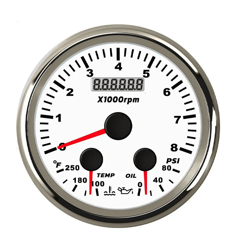 Auto-tachometer, 12V 5-inch Auto-toerenteller met LED-schakellicht 7 Kleurendisplay 11 RPM voor 4 6 8 Cilindervoertuigen