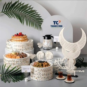 Colección de Cuencos con Incrustaciones de Nácar y Ratán Más Vendida para las Fiestas de Ramadán y Eid en Kuwait y Catar, Uso Doméstico - Product Image 3