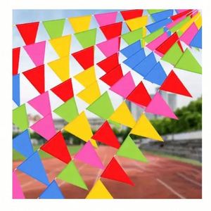 Banderines Rectangulares de Poliéster 100% al por Mayor, Coloridos, para Cumpleaños, Bodas, Festivales, Banderas y Pancartas Promocionales - Product Image 1