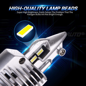 คู่หลอดไฟหน้ารถยนต์ LED H4 80W ไฟสูง-ต่ำสำหรับการปรับเปลี่ยนแสงสว่าง 6000K IP67 กันน้ำ 16000LM - Product Image 5