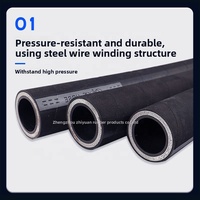Manguera de Goma Industrial Reforzada con 3 Capas de Acero Trenzado, 6 mm de Espesor de Pared, Resistente al Calor, para Fluidos Hidráulicos, Neumáticos y de Refrigeración