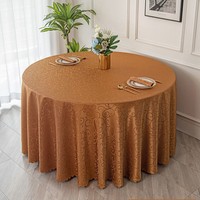 Nappe de table ronde en polyester anti-taches 800g, 360cm, pour hôtel, banquet, lavable, housse de table à manger