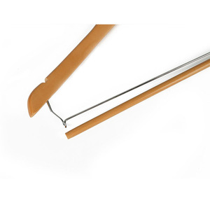 Cintre en <span class=keywords><strong>bois</strong></span> de couleur naturelle avec barre de verrouillage pour le bureau et le salon, pour costumes et vêtements - Product Image 5