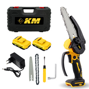 Mini motosierra Km de 4 pulgadas, a batería, recargable, para tala y poda en exteriores, con cargador y accesorios. - Product Image 1