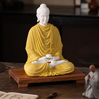Statue de Bouddha Shakyamuni en céramique, figurine de Bouddha Vairocana assis en méditation, pièce décorative pour la maison et les entrées, style moderne