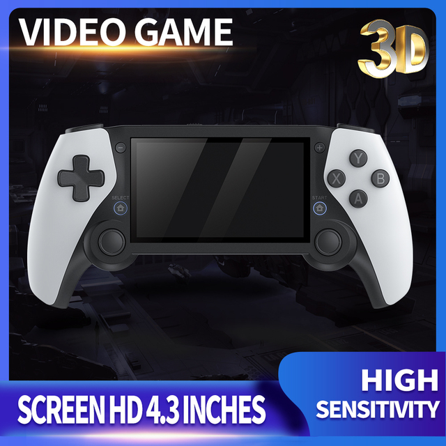 M25 Handheld Game Console 4.3" IPS Screen Portable Video Game Player EmuELEC System 64GB 3D Classic Games 3000mah TV Output