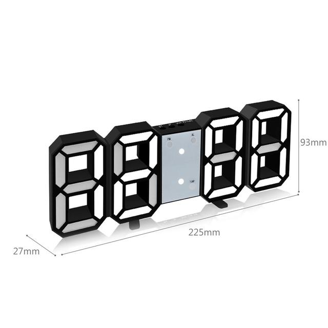 Korean 3D Home Decor Digital Alarm Wall Led Desk Clock with Temperature Date Time Nordic Large Table Clock