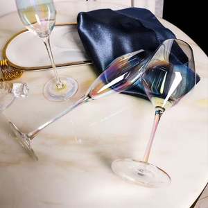 L haut de gamme personnalisé coloré mariage barre série luxe Oblique bouche <span class=keywords><strong>Bordeaux</strong></span> rouge sans plomb cristal verre à vin grande capacité tasses - Product Image 3