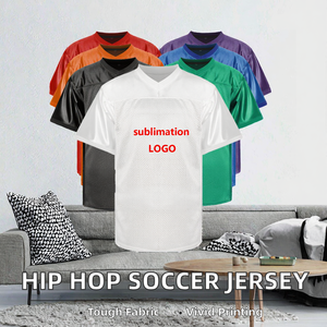 Personalizável Blank Soccer Jersey Hip Hop Sports Mesh Practice Camisa Sublimação Uniforme em Preto Branco Serviço OEM Disponível - Product Image 2