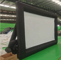 Écran de projection gonflable portable d'extérieur en tissu Oxford, pliable, silencieux, pour projection avant/arrière, 52x30, pour jardin