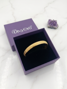 DIVYORO 3 Line Classic Gold Plated Kada for <b>Men</b> Premium Copper and Brass Bracelet Traditional Male Fashion Jewelry Ethnic Daily - Product Image 6