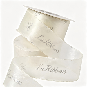 Ruban satin bleu clair 1-1/2 pouce avec texte doré imprimé, simple face, certifié OEKO-TEX, résistant au rétrécissement, pour cadeaux - Product Image 3