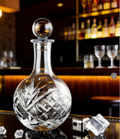 Nouvelle conception, bouteille en verre cristal personnalisée avec motif Dublin, carafe pour vin rouge, mini carafe à whisky pour cadeau d'affaires