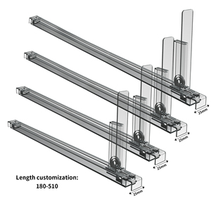 Réfrigérateur automatique en plastique à ressort de supermarché avec système de glisse à rouleaux pour la gestion de l'eau, pousseur de bouteilles de boissons et d'étagères - Product Image 1