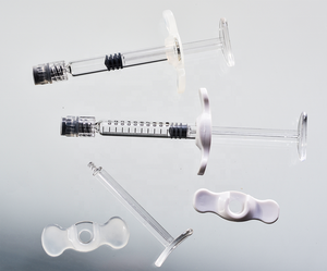 Jeringa de inyección de vidrio cosmético Luer Lock larga precargada de 1mL con topes y émbolo - Product Image 5