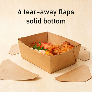 Cajas de Papel para Alimentos Personalizadas, Contenedores de Alimentos para Llevar, Aptos para Microondas, Cajas de Cartón Kraft Marrón para Restaurantes - Product Image 2