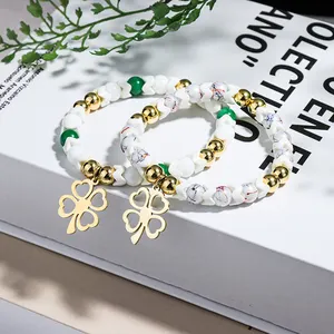 2024 nouveau Design meilleur ami bracelet naturel Agate Bracelet élastique Bracelet mode pendentif bijoux