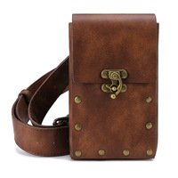 Sac banane Steampunk médiéval, pochette de ceinture Viking en PU, portefeuille pour téléphone, sacoche de voyage, sac banane vintage unisexe pour adulte