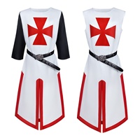Tunique médiévale corsetée en acier inoxydable pour homme, style Halloween, avec pan fendu MT-230314