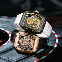 Montre mécanique à cadran dragon 3D pour hommes montre-bracelet à mouvement à remontage automatique transparente montres automatiques en acier inoxydable étanches