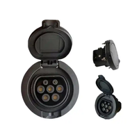 Conector de Carga para Vehículos Eléctricos Tipo 2, 32A, Trifásico, Hembra, Entrada IEC 62196-2, para Wallbox y Estaciones de Carga