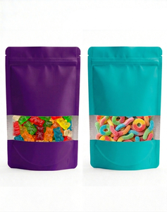 Sacs d'emballage pour bonbons gélifiés personnalisés en gros avec fenêtre transparente et fermeture éclair - Product Image 6