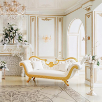 Chaise Longue de Style Européen Fauteuil Néoclassique de Chambre à Coucher Canapé Chaise de Beauté pour Recliner Chaise de Mariage Événement pour Banquet Salon