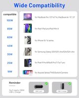 Câble USB-C vers USB-C, 100W, charge rapide pour iPhone 17 Pro Max Plus, MacBook Neo, iPad Pro, Samsung Galaxy S25