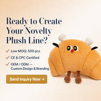 Peluche Croissant Personnalisée OEM ODM Vente en Gros Directe Usine Oreiller en Peluche Nouveauté avec Design Personnalisé Certifié CE CPC