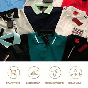 Polo de golf personnalisé pour homme, col montant, en coton, pour le fitness et les tenues décontractées professionnelles - Product Image 3