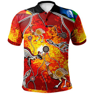 Polo inspirado en los aborígenes-Camisas diseñadas para personalización de <span class=keywords><strong>pueblos</strong></span> indígenas y sol Camisa informal directa de fábrica al por mayor - Product Image 3